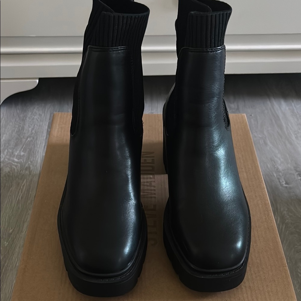 Steve Madden Black Combat Boots